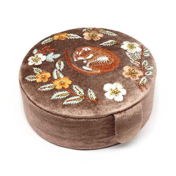 Sleeping Dormouse Round Jewellery Box