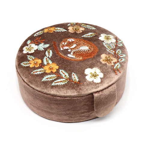 Sleeping Dormouse Round Jewellery Box