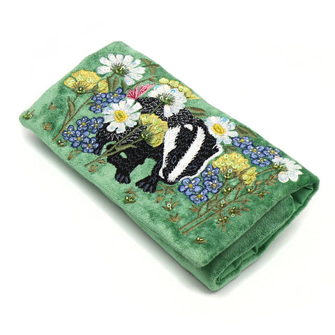 Floral Badger Jewellery Roll
