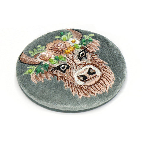Highland Cow  Pocket Mirror