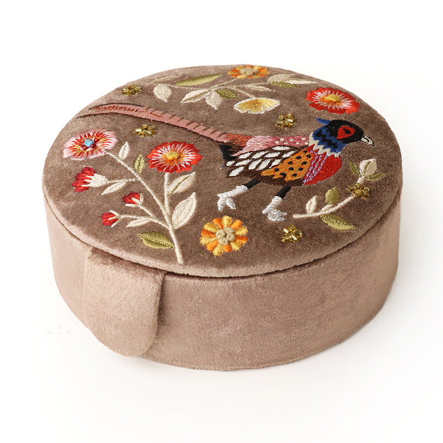 Pheasant  Round Jewellery Box