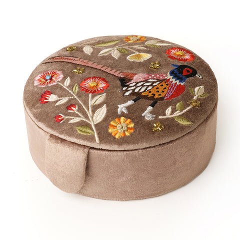 Pheasant  Round Jewellery Box