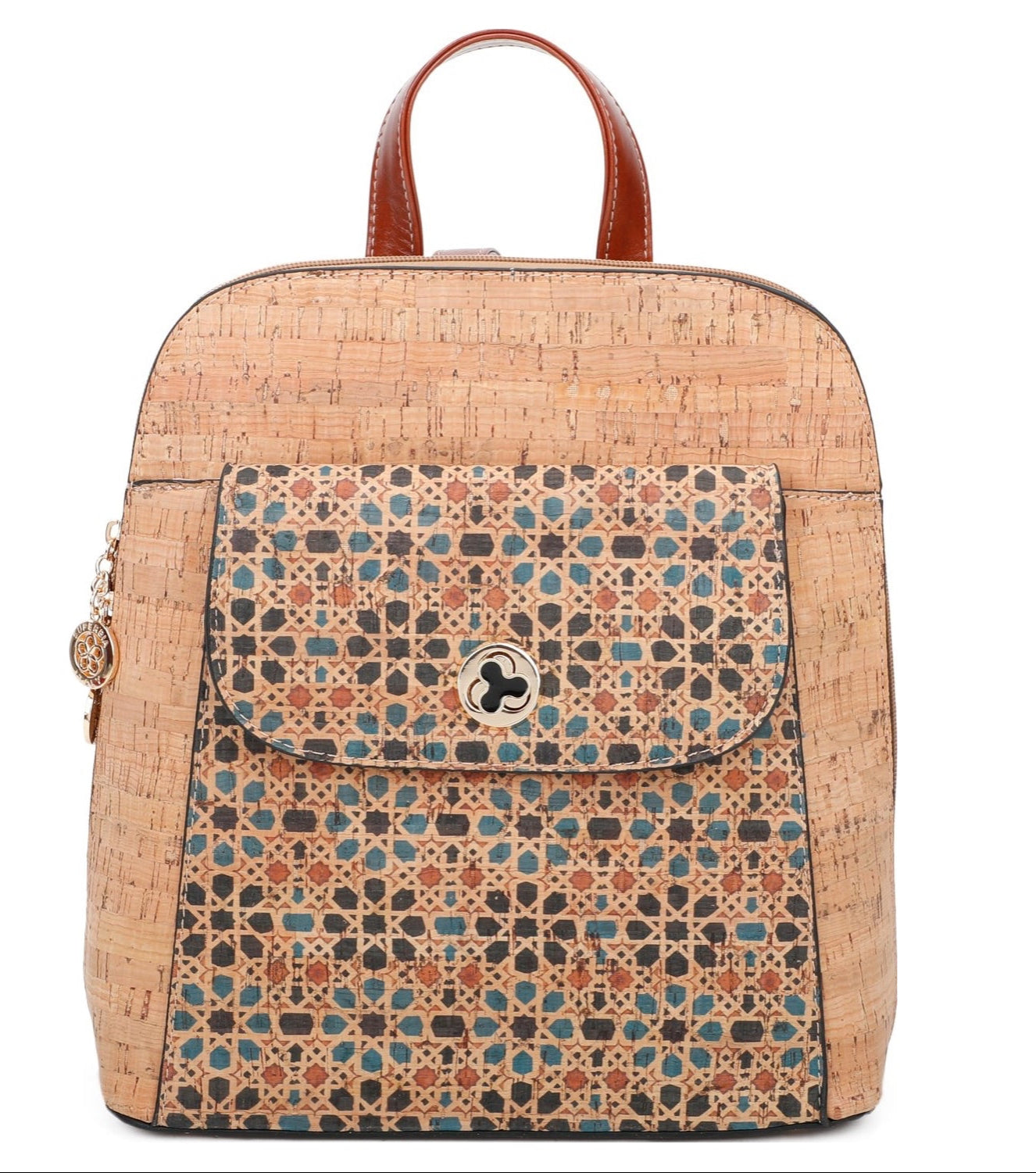 Cork Backpack with Random Small Tiles