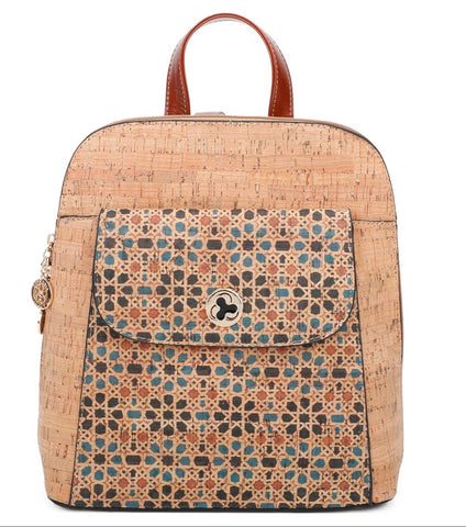 Cork Backpack with Random Small Tiles