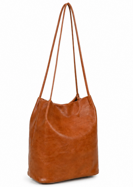 Soft Slouchy Shoulder  Bag - Brown