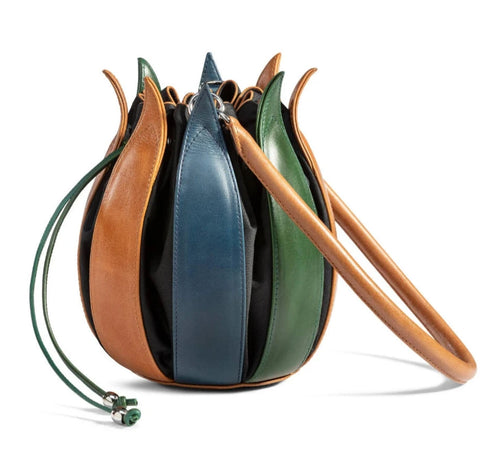 Tulip Leather Bag - Multi Coloured Vintage Shine Leather