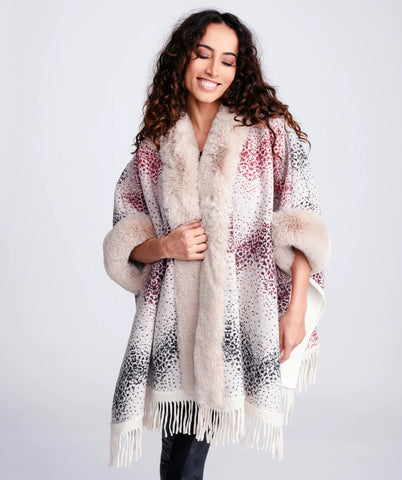 Alma Wrap Faux Fur Taupe