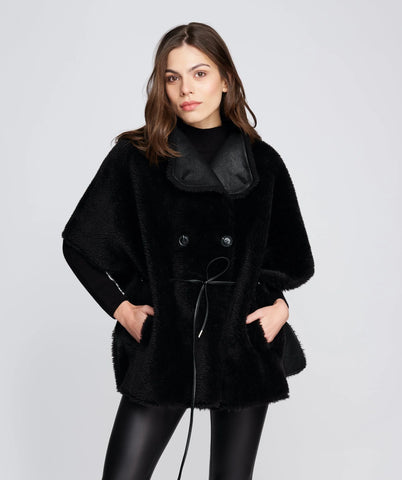 Brielle Black Faux Fur Coat