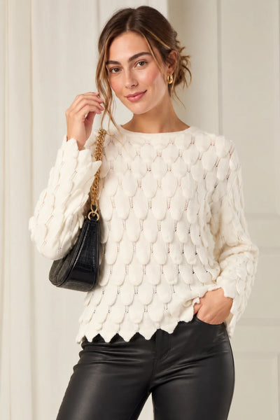 3D Petal Knit - Winter White