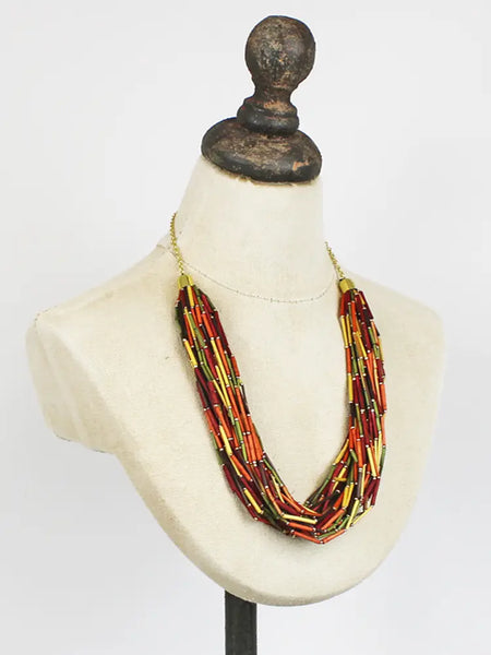Multi Strand Grass Bead Necklace
