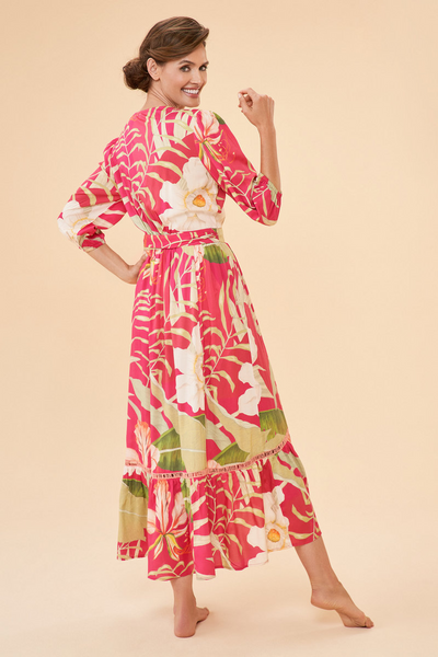 Delicate Tropical Dress Dark Rose - NEW!