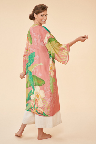 Kimono Gown - Delicate Tropical  in Candy
