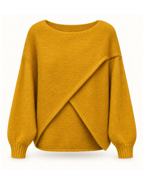Cross Over Knit - Mustard