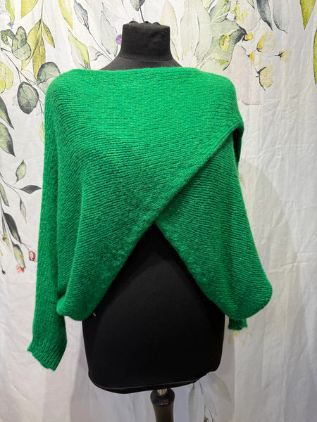 Cross Over Knit - Jade Green