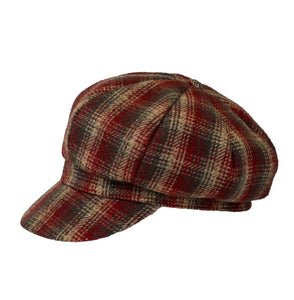 Proppa Toppa Checked  Baker Boy Cap - Beige/Red