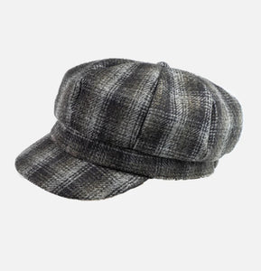 Proppa Toppa Checked  Baker Boy Cap - Grey/Black