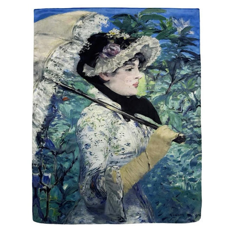Manet 'Jeanne Demarsy'/Monet 'Water Lily' Reversible Silk Scarf