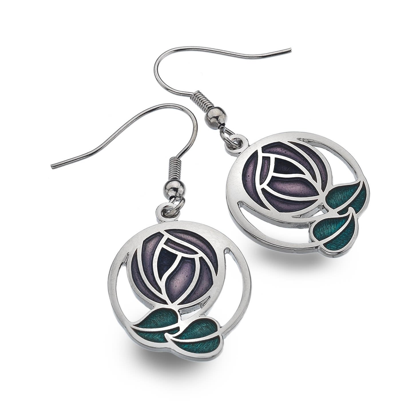 Rennie Mackintosh Rose Coils Earrings - Purple
