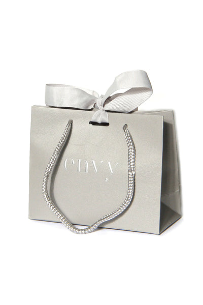 Envy - Long Silver Necklace with Diamante & Grey Fleurs