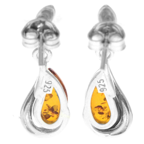 Amber 925 Silver Tear Drop Earrings