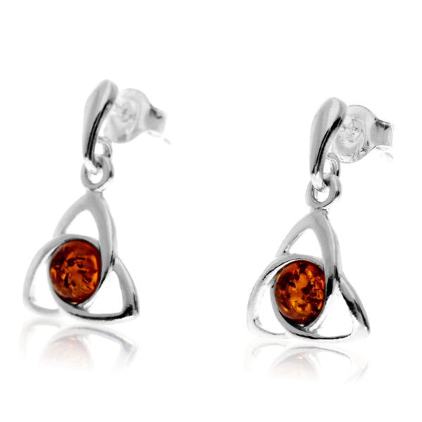 925  Silver & Amber Three Oval Earrings