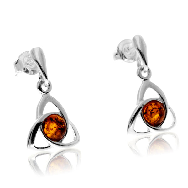 925  Silver & Amber Three Oval Earrings