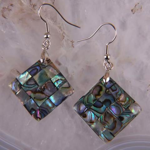 Abalone Earrings Diamond Shape