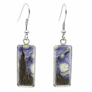 Enamel Art Earrings - Van Gogh - Starry Night