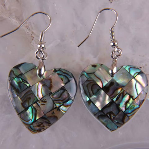 Abalone Earrings Heart