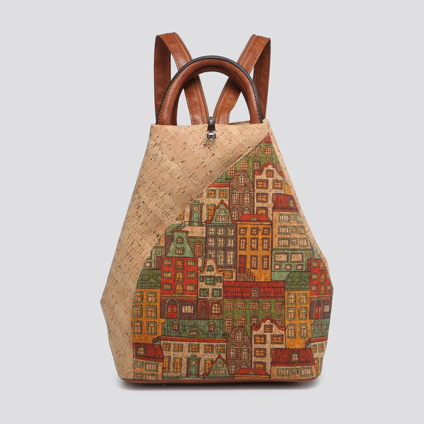 Cork Backpack - Houses