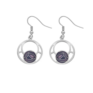 Rennie Mackintosh Rose Earrings - Purple