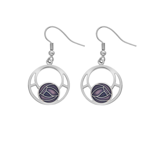 Rennie Mackintosh Rose Earrings - Purple