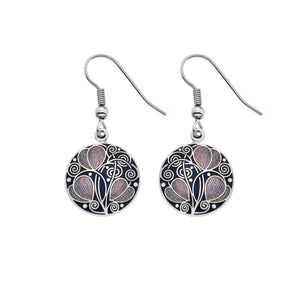 Rennie Mackintosh Leaves and Coils Earrings - Purple