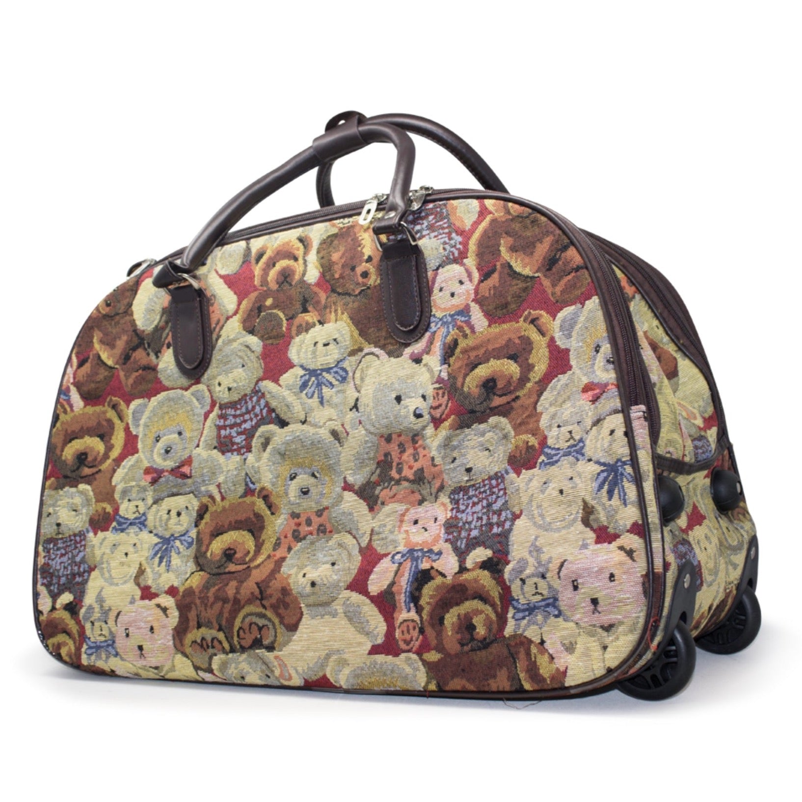 Tapestry Trolley/Luggage Bag - Teddy Bears