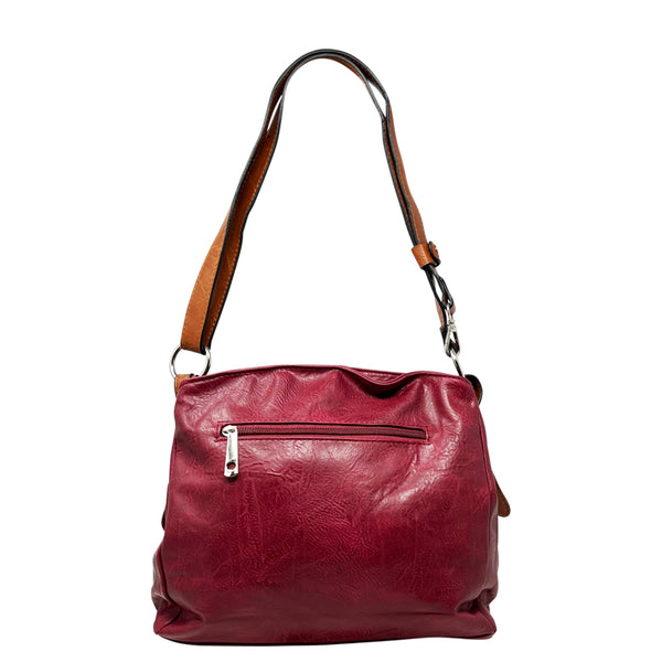 Shoulder Cross Body Bag -Red/Brown