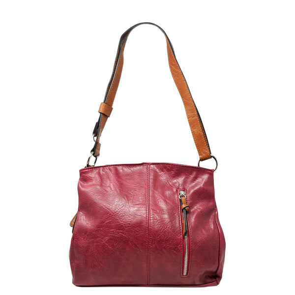 Shoulder Cross Body Bag -Red/Brown