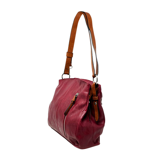 Shoulder Cross Body Bag -Red/Brown