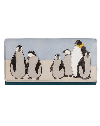 Penguin Mum and Babies Large Purse - Mala Leather