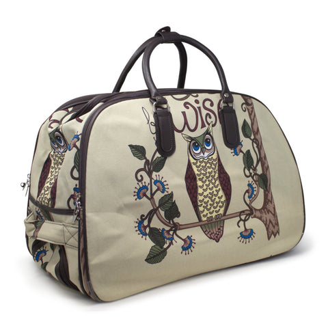 Tapestry Trolley/Travel Bag - Owl