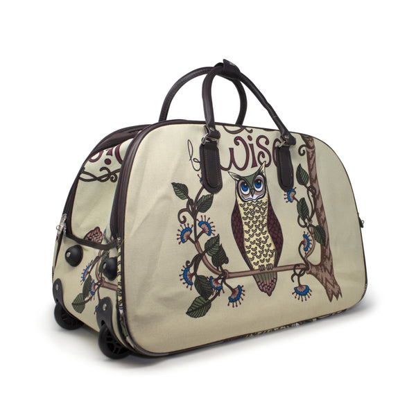 Tapestry Trolley/Travel Bag - Owl