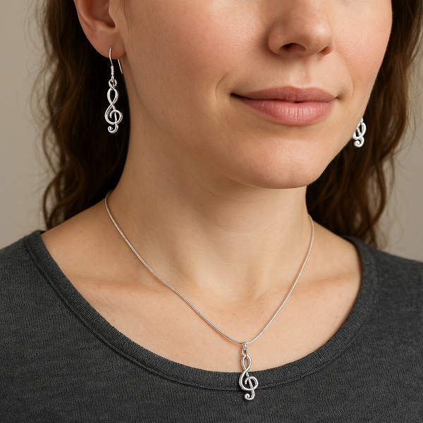 SPECIAL OFFER  - was £50, now £35 : Silver 925 Musical Note Set