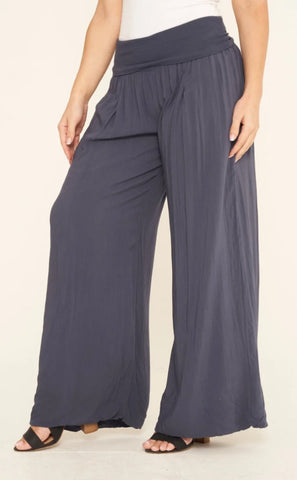 Palazzo Trousers - Navy
