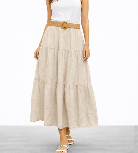 Belted Skirt - Light Mocca