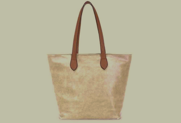 Ladies Tote Bag - Metallic Gold