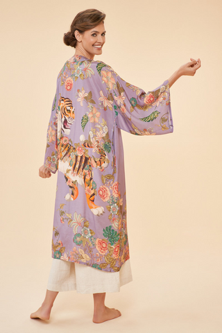 Kimono Gown - Prancing Tiger Lilac
