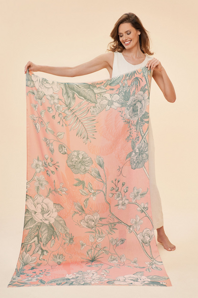 Printed Floral Jungle Scarf - Petal