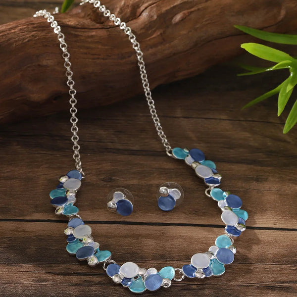Small Bubble Cluster Necklace & Matching Earrings - Marine