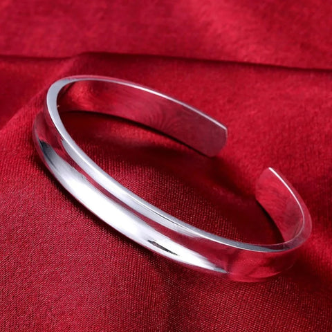 Plain Cuff Silver Bracelet