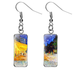 Enamel Art Earrings - Van Gogh - Terrace at Night