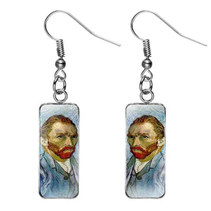 Enamel Art Earrings - Van Gogh - Self Portrait